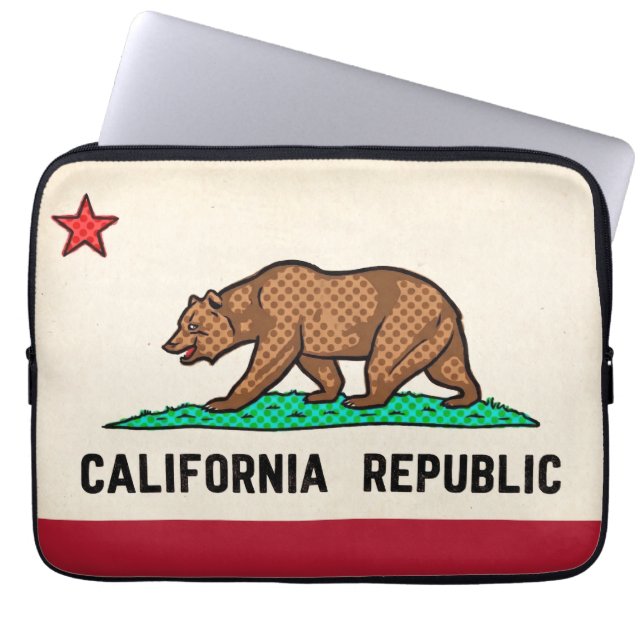 Capa Para Notebook Retro Golden State Urso República Califórnia (Frente)