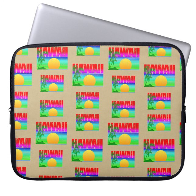 Capa Para Notebook Retro Hawaii Sunset Beach (Frente)