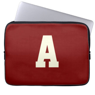 Capa Para Notebook Retro monogram alpha burgundy cream