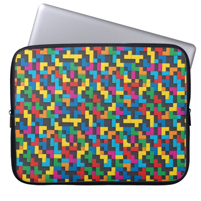 Capa Para Notebook Retro Tetris Blocks Seamless Pattern (Frente)