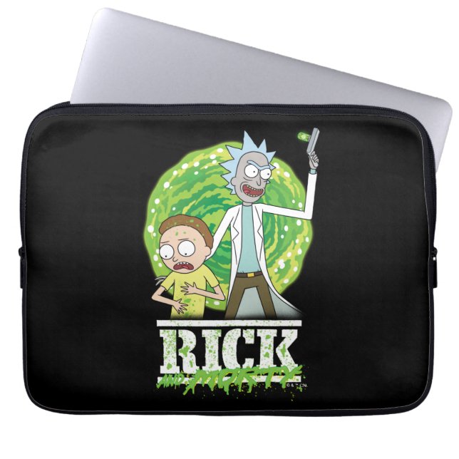 Capa Para Notebook RICK E MORTY™ | Abertura Verde (Frente)
