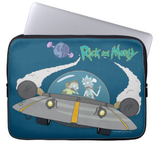 Capa Para Notebook RICK E MORTY™ Desembarque Em Navio Espacial
