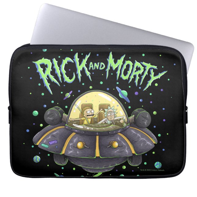 Capa Para Notebook RICK E MORTY™ | Gráfico de Voo Espacial Ilustrado (Frente)