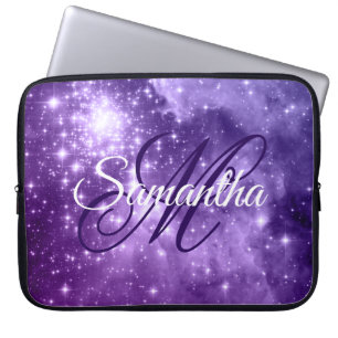 Capa Para Notebook Rico Celestial Purple Starry Sparkle Monograma