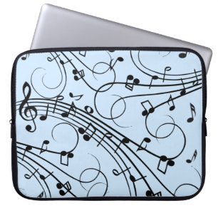 Capa Para Notebook Rico Music Notes Blue
