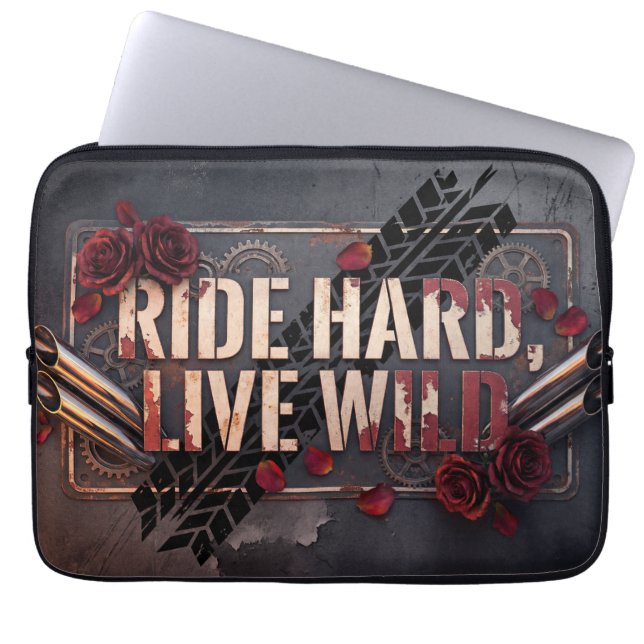 Capa Para Notebook ride hard live wild (Frente)