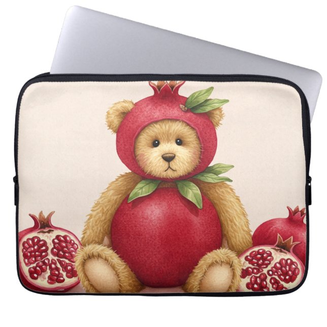 Capa Para Notebook Ripe Pomegranate Ursinho por Natasha Us (Frente)