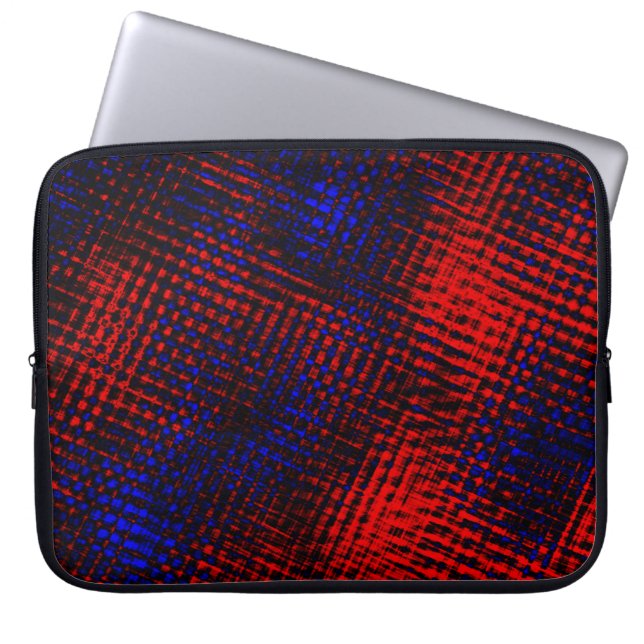 Capa Para Notebook Riscos vermelhos cruzados e fundo azul? (Frente)