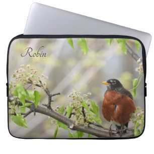 Capa Para Notebook Robin Primavera Blossoms americano *personalize*