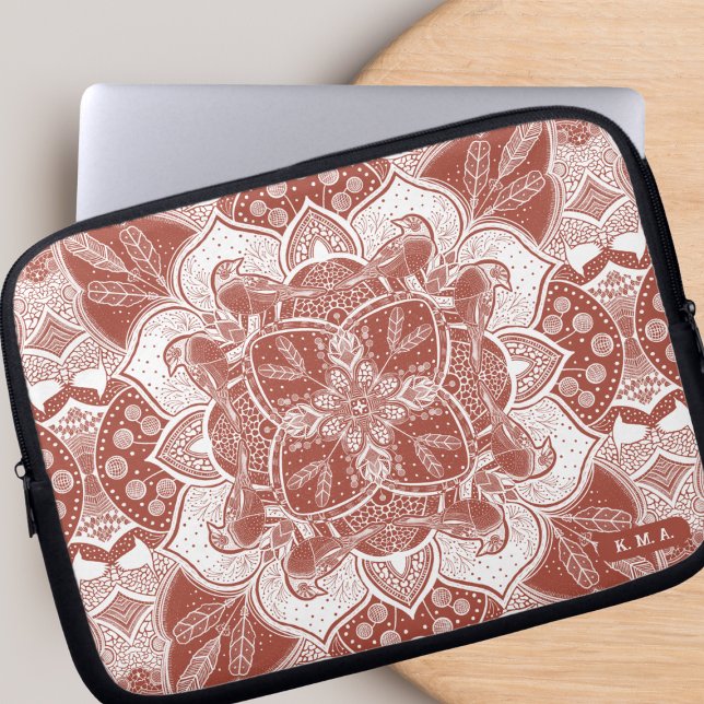 Capa Para Notebook Robins Mandala Boho Birds (Criador carregado)