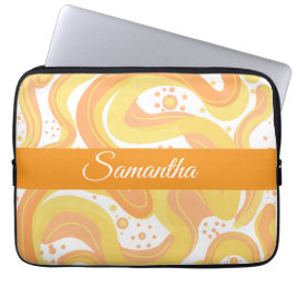 Capa Para Notebook Rochas Laranja E Amarelo Com Pontos