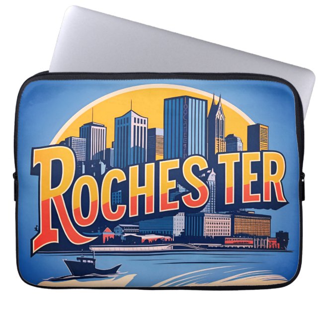 Capa Para Notebook Rochester City Skyline New York USA (Frente)