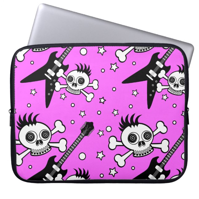 Capa Para Notebook Rock n' Roll Skulls (Frente)