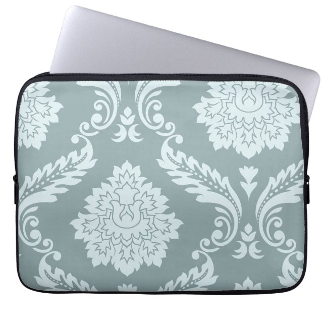 Capa Para Notebook Rococo Damask Art I Duck Egg Blue+Teal (Frente)