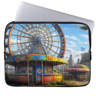 Capa Para Notebook Roda gigante de parque de diversões abandonado Art