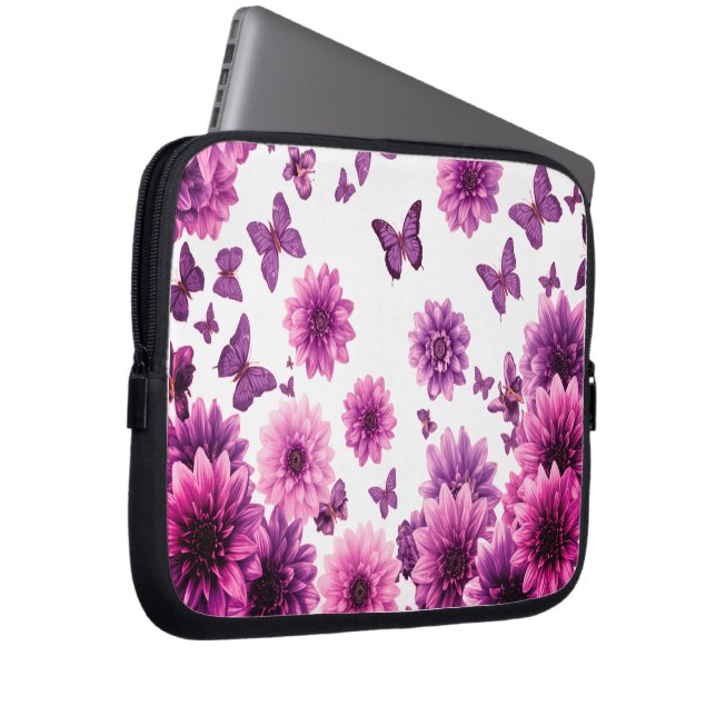 Capa Para Notebook Romantic Rosy Floral (Frente Esquerda)