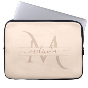 Capa Para Notebook Rosa Afeminado Monograma Personalizado Nome