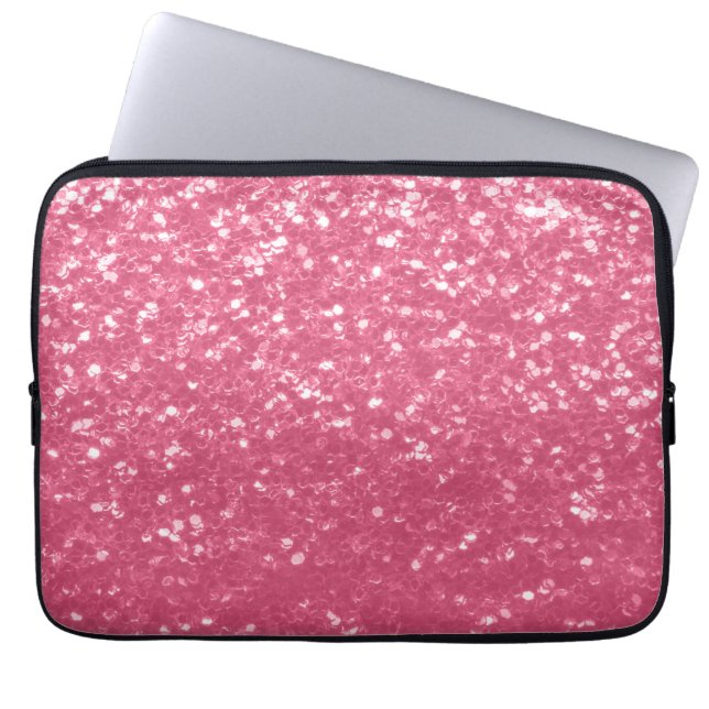 Capa Para Notebook Rosa claro rosa falso brilho glitter (Frente)