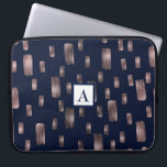 Capa Para Notebook Rosa de Pinta Moderna Dourada e Marinho Azul<br><div class="desc">Design personalizado</div>