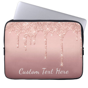 Capa Para Notebook Rosa de Texto Personalizado Dissipadores Sparkle L