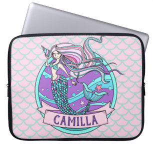Capa Para Notebook Rosa delicado bonito da sereia do Fairyland