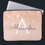 Capa Para Notebook Rosa Dourado Brilhante e Monograma Sparkle<br><div class="desc">Glam Rosa Dourado Ombre Faux Glitter e Sparkle Modern e Elegante Monograma. Esse caso pode ser personalizado para incluir seu nome inicial e próprio.</div>