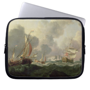 Capa Para Notebook Rosa holandeses e uma fragata britânica em mares