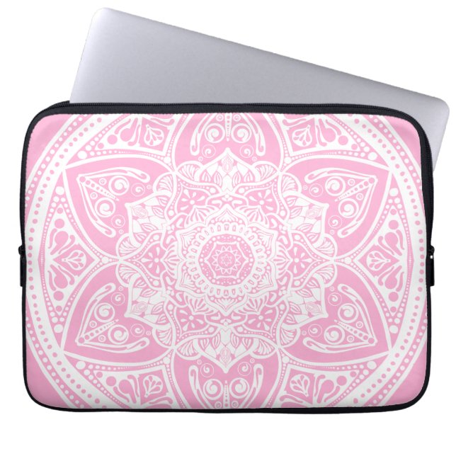 Capa Para Notebook Rosa Mandala (Frente)