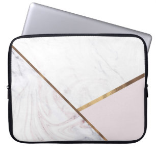 Capa Para Notebook Rosa Mármore Dourado Rodopio & Brilho Bronze Rosa