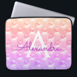 Capa Para Notebook Rosa - Monograma da Vintagem Elegante Roxo<br><div class="desc">Pastel Elegante de Ombre Rosa e Roxo,  caso de Monograma de Vintage Girly. Esse caso pode ser personalizado para incluir seu nome inicial e próprio.</div>