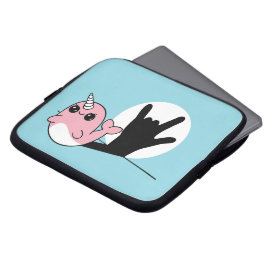 Capa Para Notebook Rosa Narwhal ASL I Love You - Deaf Culture Design