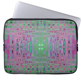 Capa Para Notebook Rosa Quente e Azul Groovy Abstrato Retro Espiral