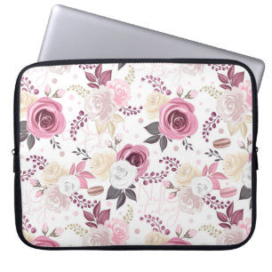 Capa Para Notebook Rosa rosa e creme elegantes