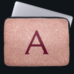 Capa Para Notebook Rosa Rosa Rosa Rosa Dourada Burgundy Glitter Monog<br><div class="desc">Leve a Lente Rosa e Rosa Dourada Burgundy Faux Glitter e Sparkle Elegant Monograma. Esse caso pode ser personalizado para incluir seu nome inicial e próprio.</div>
