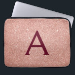 Capa Para Notebook Rosa Rosa Rosa Rosa Dourada Burgundy Glitter Monog<br><div class="desc">Leve a Lente Rosa e Rosa Dourada Burgundy Faux Glitter e Sparkle Elegant Monograma. Esse caso pode ser personalizado para incluir seu nome inicial e próprio.</div>