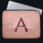 Capa Para Notebook Rosa Rosa Rosa Rosa Dourada Burgundy Glitter Monog<br><div class="desc">Leve a Lente Rosa e Rosa Dourada Burgundy Faux Glitter e Sparkle Elegant Monograma. Esse caso pode ser personalizado para incluir seu nome inicial e próprio.</div>
