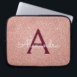 Capa Para Notebook Rosa Rosa Rosa Rosa Dourada Burgundy Glitter Monog<br><div class="desc">Leve a Lente Rosa e Rosa Dourada Burgundy Faux Glitter e Sparkle Elegant Monograma. Esse caso pode ser personalizado para incluir seu nome inicial e próprio.</div>
