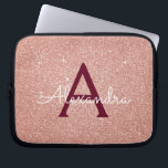 Capa Para Notebook Rosa Rosa Rosa Rosa Dourada Burgundy Glitter Monog<br><div class="desc">Leve a Lente Rosa e Rosa Dourada Burgundy Faux Glitter e Sparkle Elegant Monograma. Esse caso pode ser personalizado para incluir seu nome inicial e próprio.</div>