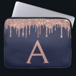 Capa Para Notebook Rosa Rosa Rosa Rosa Dourada Marinho Azul Brilhante<br><div class="desc">Rosa rosa rosa rosa Dourada e Marinho Blue Faux Derrubando Minúscula Moderna e Elegante Glitter e Minúscula Caso Elegante Elegante. Esse caso pode ser personalizado para incluir seu nome inicial e próprio.</div>