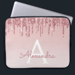 Capa Para Notebook Rosa Rosa Rosa Rosa Rosa Dourada, Brilhante e Mono<br><div class="desc">Cor-de-rosa-pincelada - Rosa Dourada,  brilho de popa fina e Laptop de monograma elegante e cintilante. Este caso monograma pode ser personalizado para incluir seu nome inicial e próprio.</div>