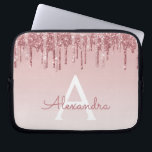 Capa Para Notebook Rosa Rosa Rosa Rosa Rosa Dourada, Brilhante e Mono<br><div class="desc">Cor-de-rosa-pincelada - Rosa Dourada,  brilho de popa fina e Laptop de monograma elegante e cintilante. Este caso monograma pode ser personalizado para incluir seu nome inicial e próprio.</div>