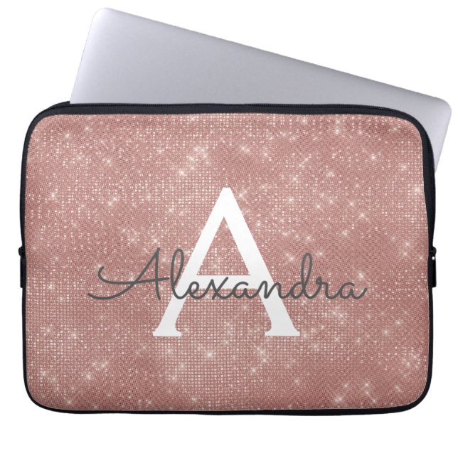 Capa Para Notebook Rosa Rosa Rosa Rosa Rosa Dourada Sparkle Modern Mo (Frente)