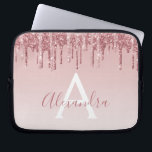 Capa Para Notebook Rosa Rosa Rosa Rosa Rosa Ouro, Brilhante Monograma<br><div class="desc">Cor-de-rosa-pincelado - Rosa Dourada,  brilho de popa fina e cinza Elegante monograma,  caixa de Laptop ou Capa para computador giro-catita. Este caso pode ser personalizado para incluir o nome do script de assinatura.</div>