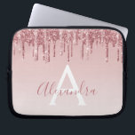 Capa Para Notebook Rosa Rosa Rosa Rosa Rosa Ouro, Brilhante Monograma<br><div class="desc">Cor-de-rosa-pincelado - Rosa Dourada,  brilho de popa fina e cinza Elegante monograma,  caixa de Laptop ou Capa para computador giro-catita. Este caso pode ser personalizado para incluir o nome do script de assinatura.</div>