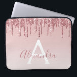 Capa Para Notebook Rosa Rosa Rosa Rosa Rosa Ouro, Brilhante Monograma<br><div class="desc">Cor-de-rosa-pincelado - Rosa Dourada,  brilho de popa fina e cinza Elegante monograma,  caixa de Laptop ou Capa para computador giro-catita. Este caso pode ser personalizado para incluir o nome do script de assinatura.</div>