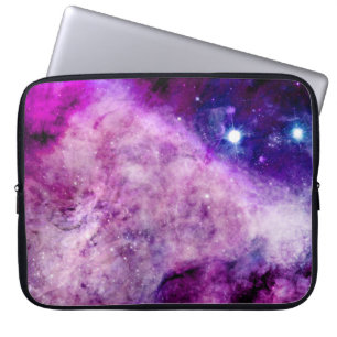 Capa Para Notebook Rosa roxo da nebulosa das estrelas da bolsa de