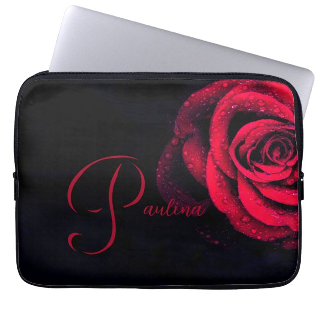 Capa Para Notebook Rosa vermelha (Frente)