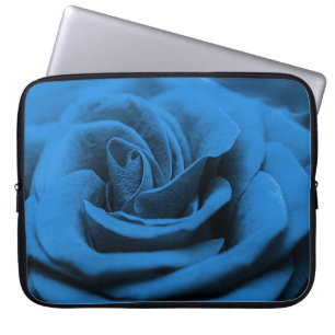 Capa Para Notebook Rosa vermelha azul próxima, macrobeleza.
