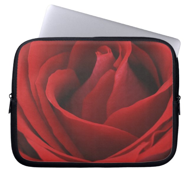 Capa Para Notebook Rosa vermelha de florescência (Frente)