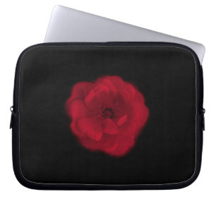 Capa Para Notebook Rosa vermelha. Fundo preto